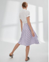 Mauve striped skirt with flounce