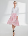 Falda estampada rosa con volante