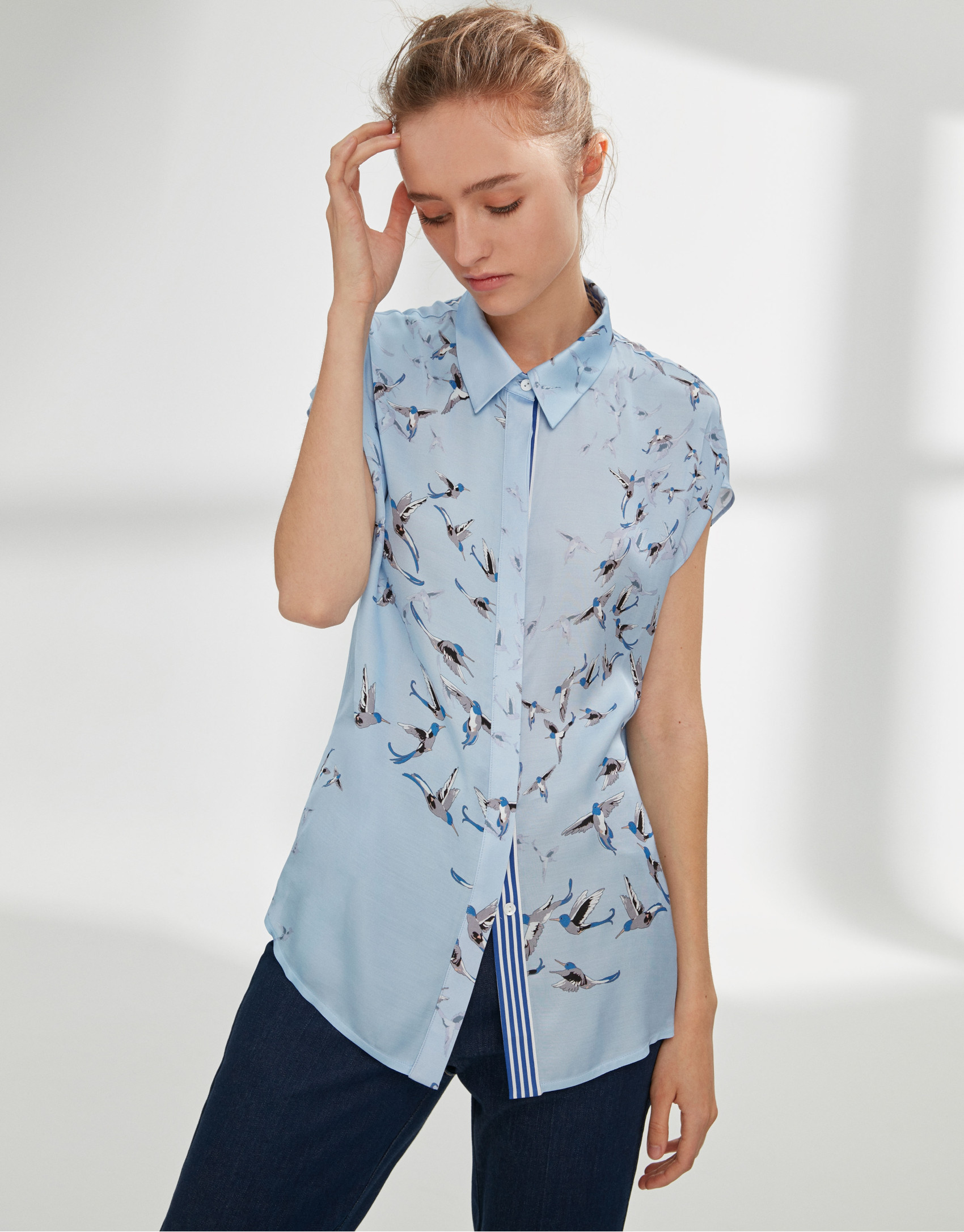 Blusa japonesa azul