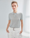Polo punto tricotado gris