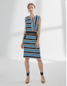 Navy blue striped skirt