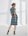 Navy blue striped skirt