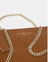 Brown Saffiano leather Lisa Clutch 