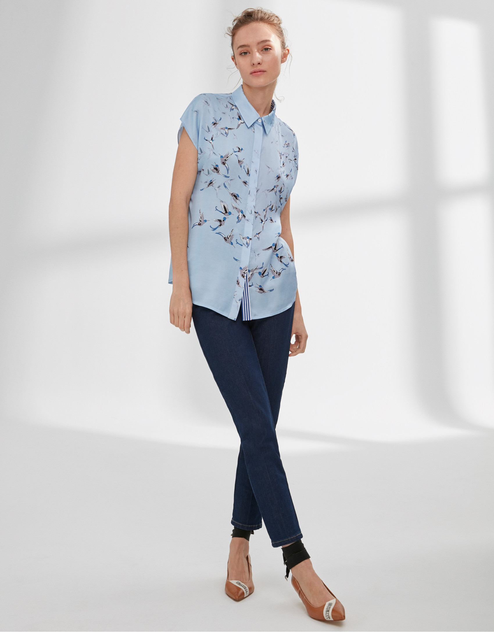 Blusa japonesa azul