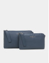 Navy blue leather Lisa nano Clutch 