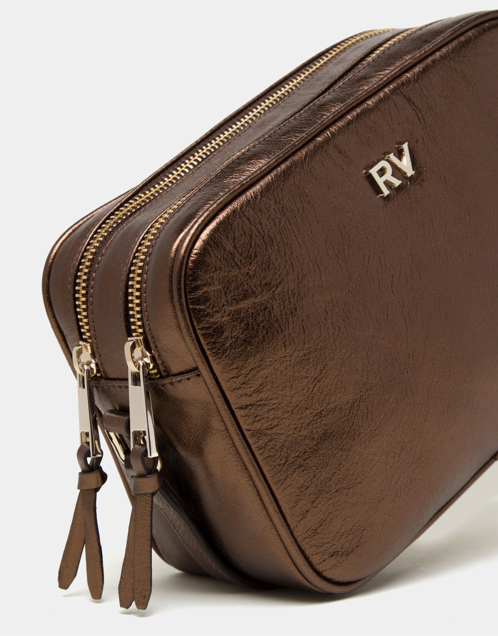 Copper laminated leather Taylor bag