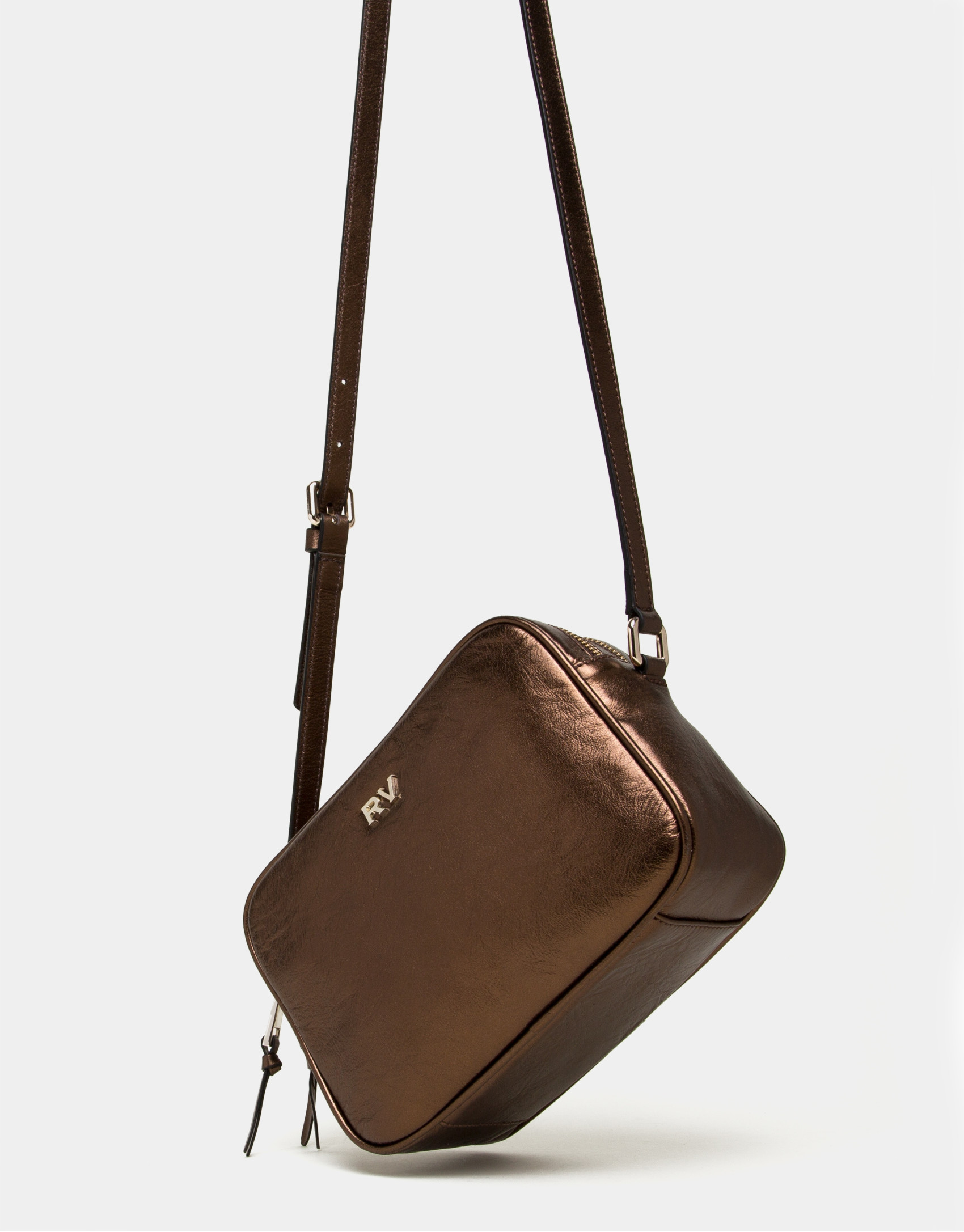 Copper laminated leather Taylor bag