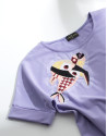 Mauve top with fish design