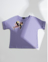 Mauve top with fish design