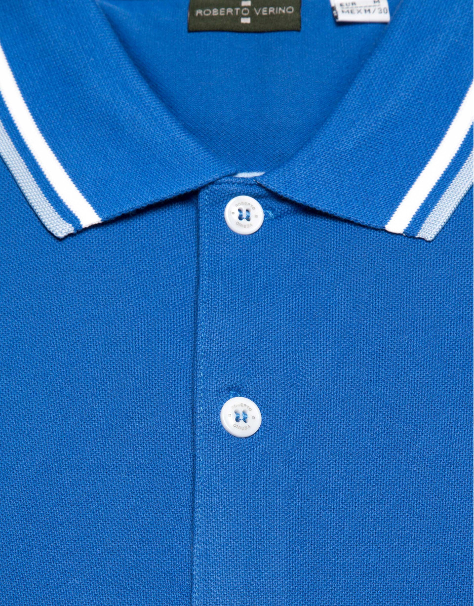 Blue and light blue piqué t-shirt