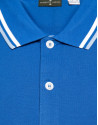 Polo piqué azul y contraste celeste