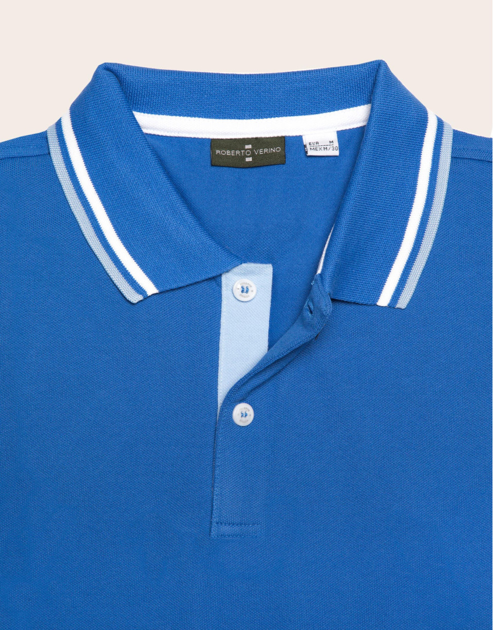 Blue and light blue piqué t-shirt