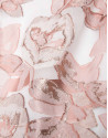 Orange and silver print dress with V-neck and straps