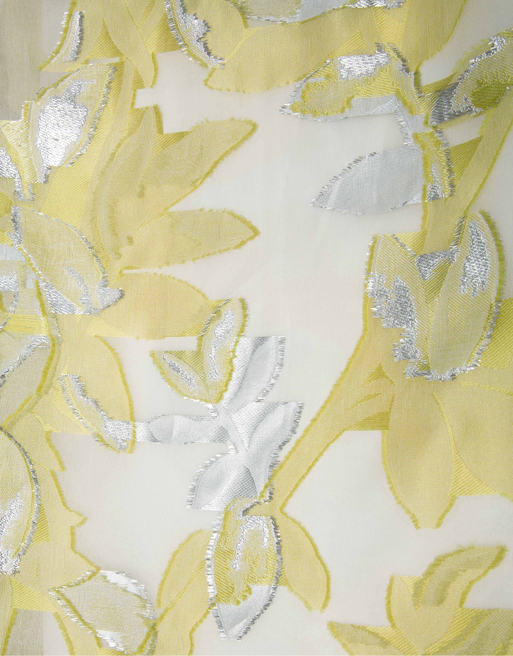 Yellow and silver jacquard dress