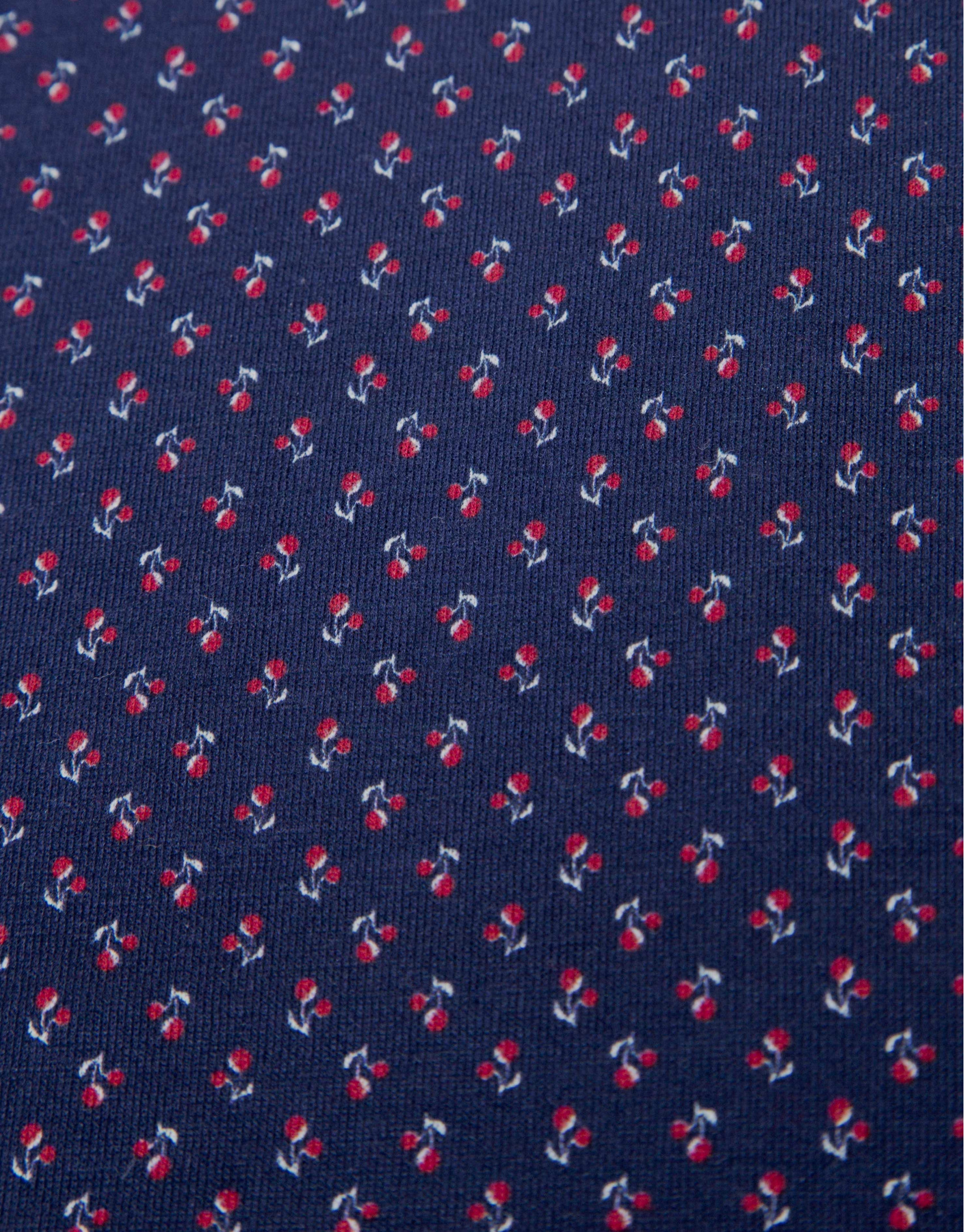 Navy blue t-shirt with cherry print