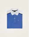 Polo "colour block" azulón y blanco