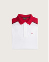 Polo "colour block" blanco y rojo