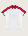 Polo "colour block" blanco y rojo