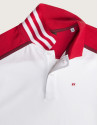 White and red "color block" polo