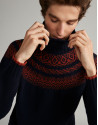Navy blue sweater with design