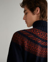 Navy blue sweater with design