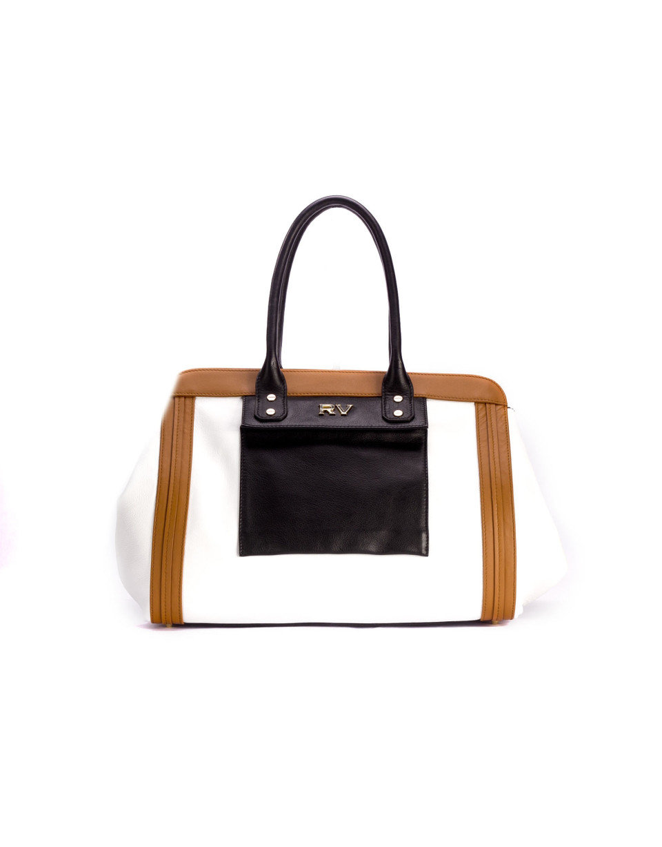 LORD: Satchel tricolor en piel
