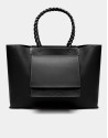 Black leather Garden tote bag