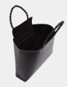 Black leather Garden tote bag