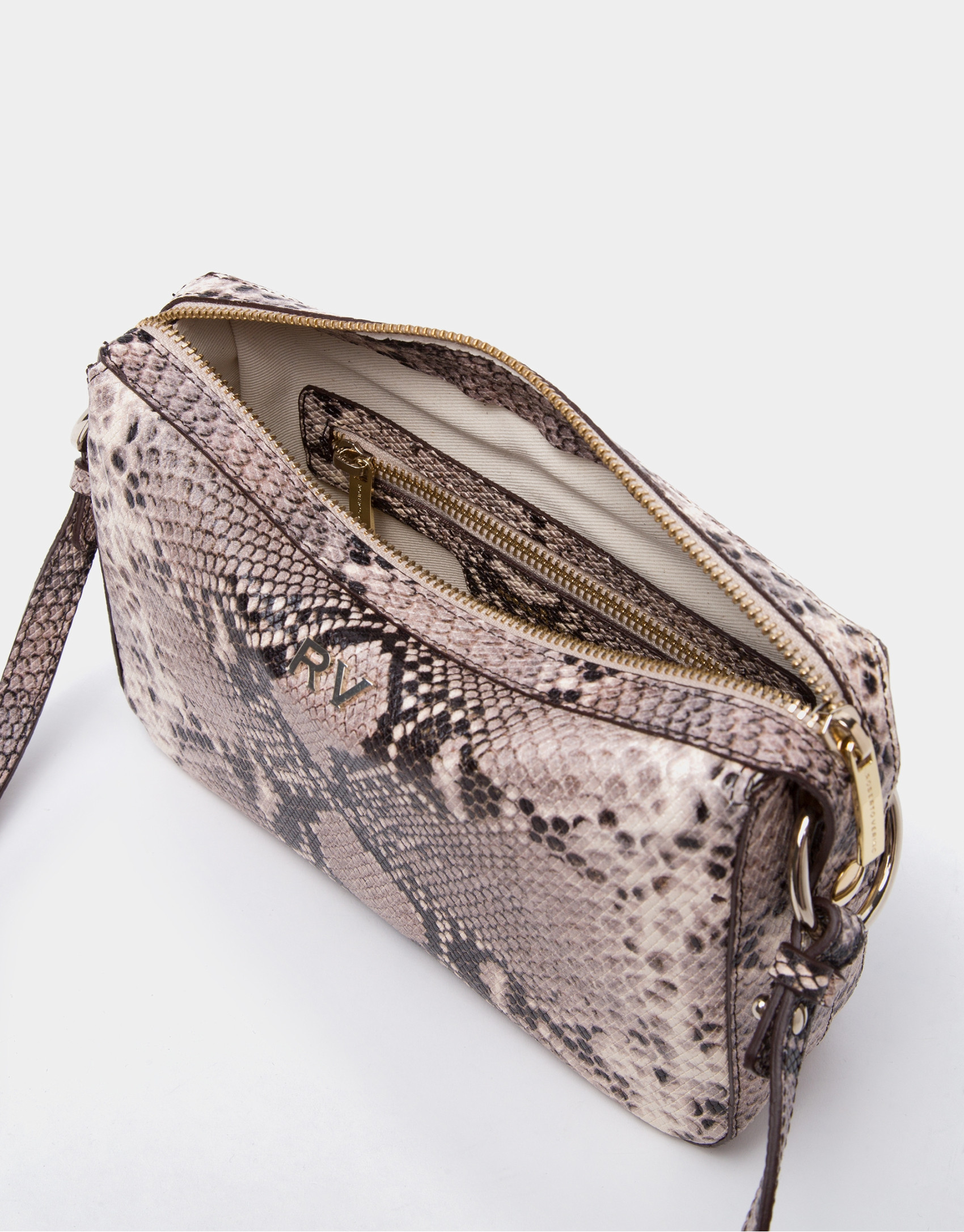 Embossed snakeskin Trèsse shoulder bag