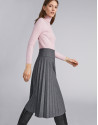 Marengo gray pleated midi skirt