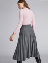 Falda midi plisada gris marengo