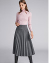 Marengo gray pleated midi skirt