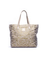 AFRICA:  Shopping en tejido con estampado cebra dorado