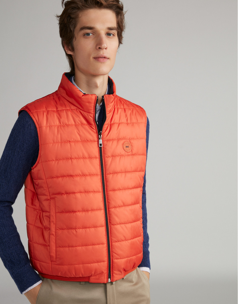 Orange/navy blue reversible vest