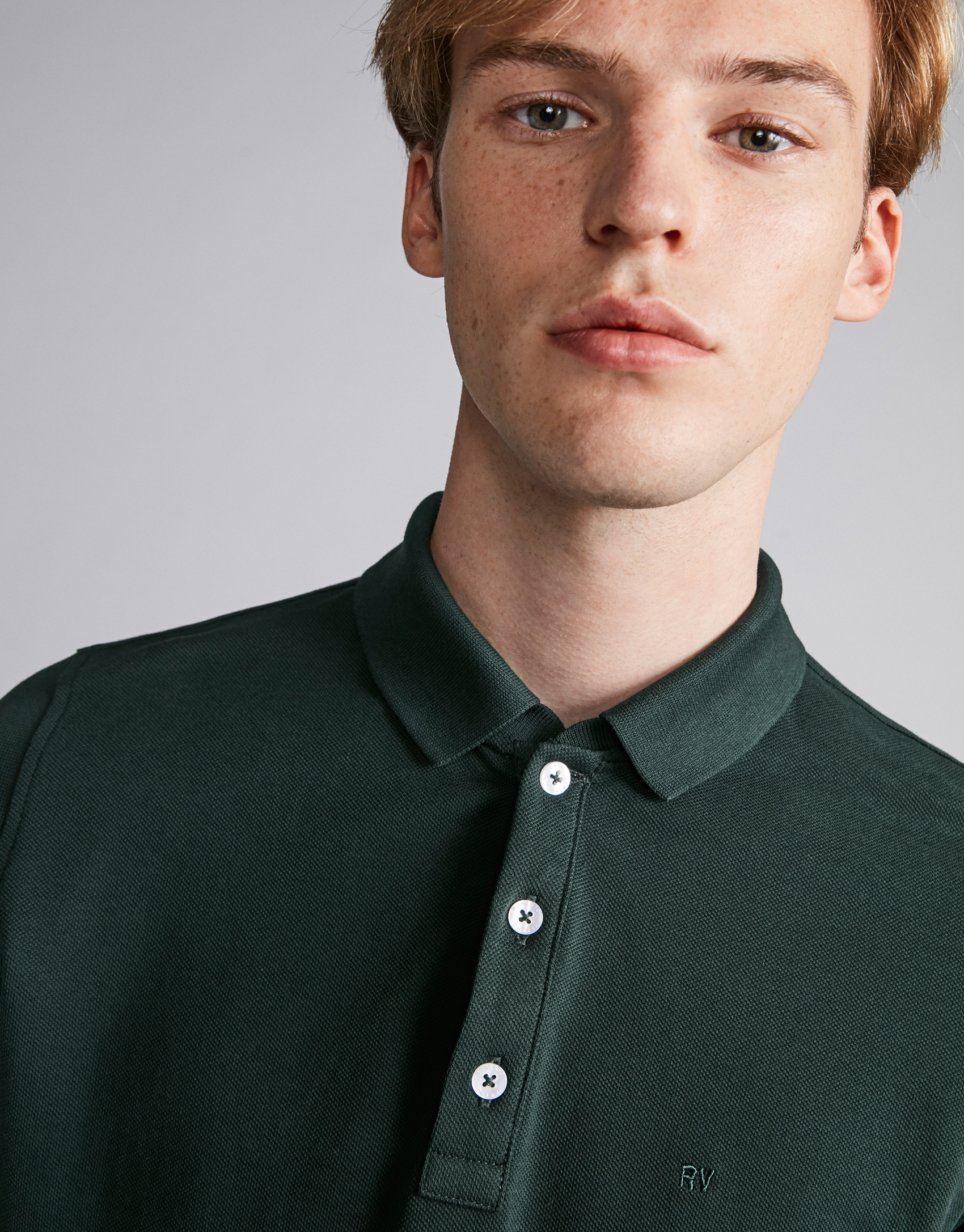 Polo de piqué verde oscuro