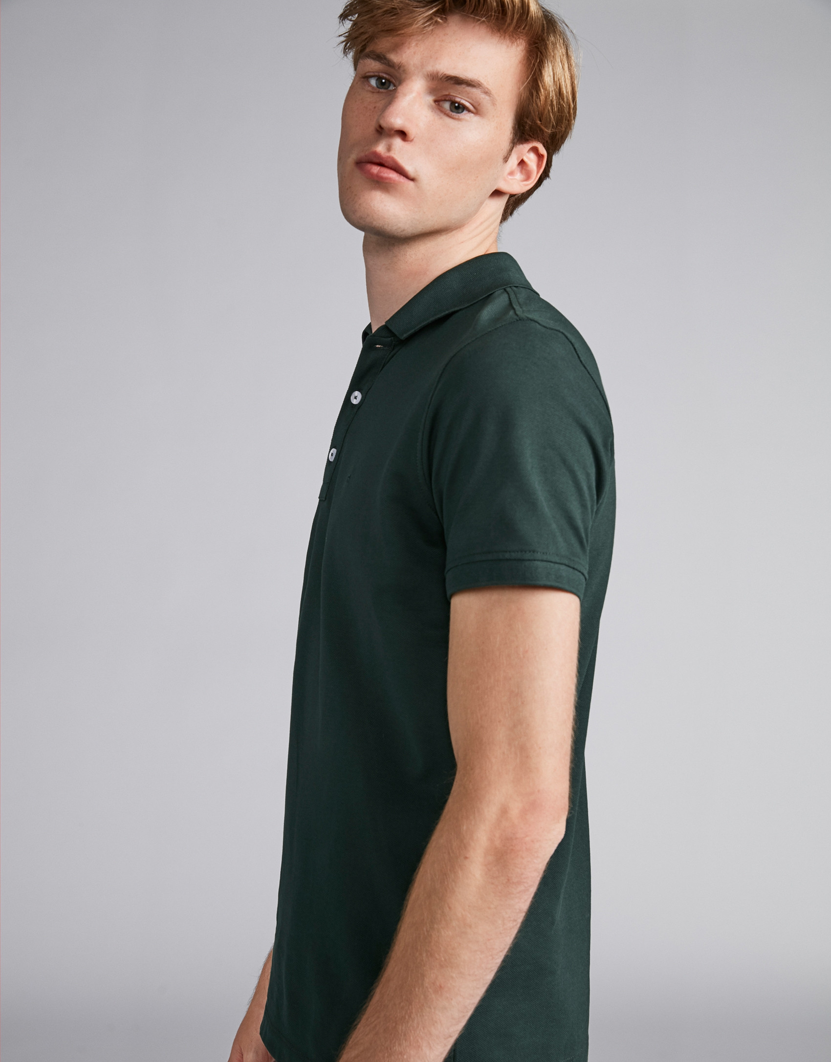 Polo de piqué verde oscuro