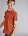Polo de piqué naranja quemado