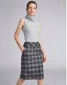 Gray glen plaid pencil skirt