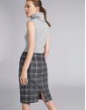 Falda lápiz cuadro Príncipe de Gales gris