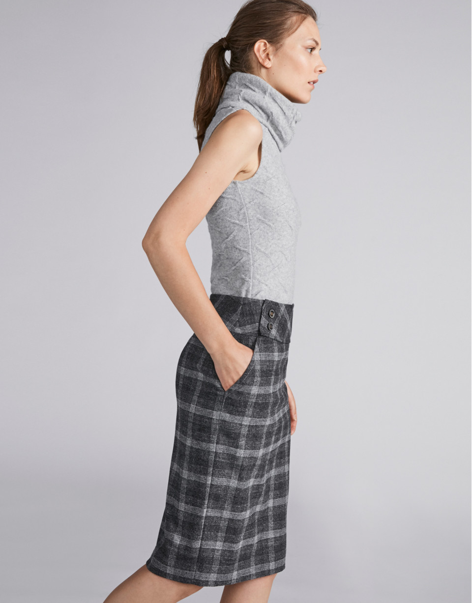 Gray glen plaid pencil skirt