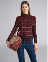 Jersey oversize cuadros granate