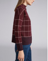 Jersey oversize cuadros granate