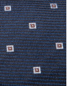 Navy blue/black silk tie with light blue geometric jacquard print