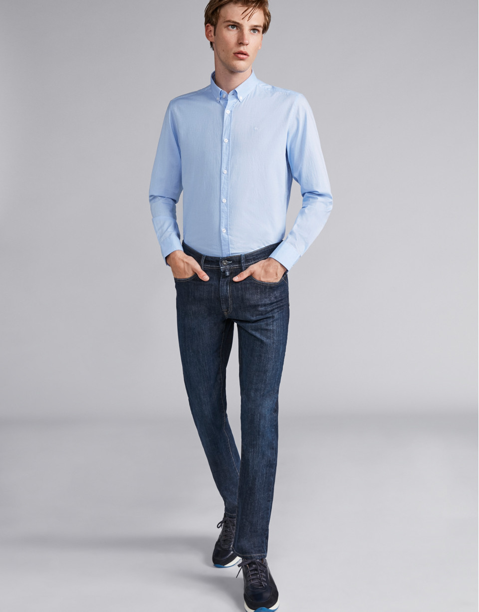 Pantalón vaquero azul lavado stone washed