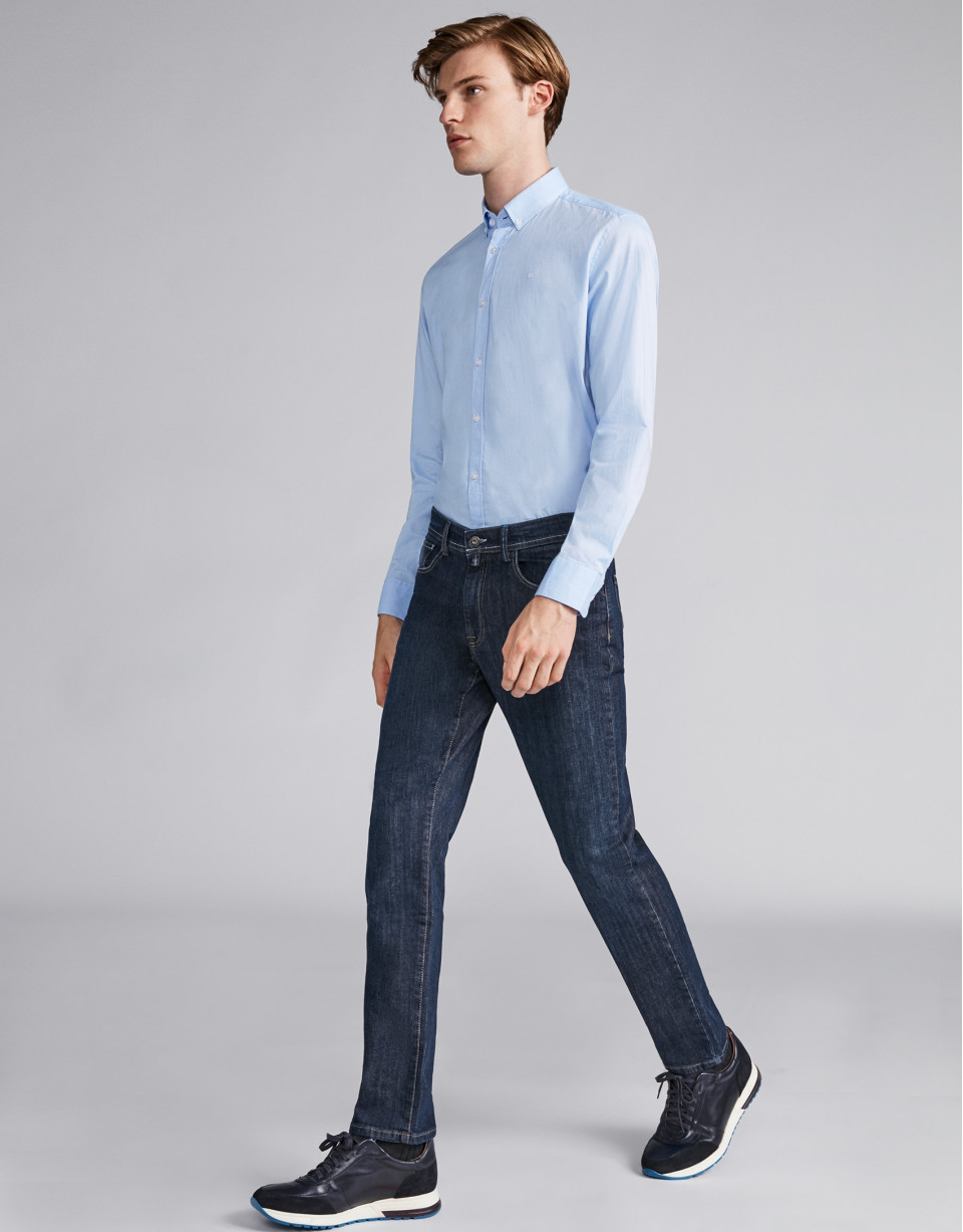 Pantalón vaquero azul lavado stone washed