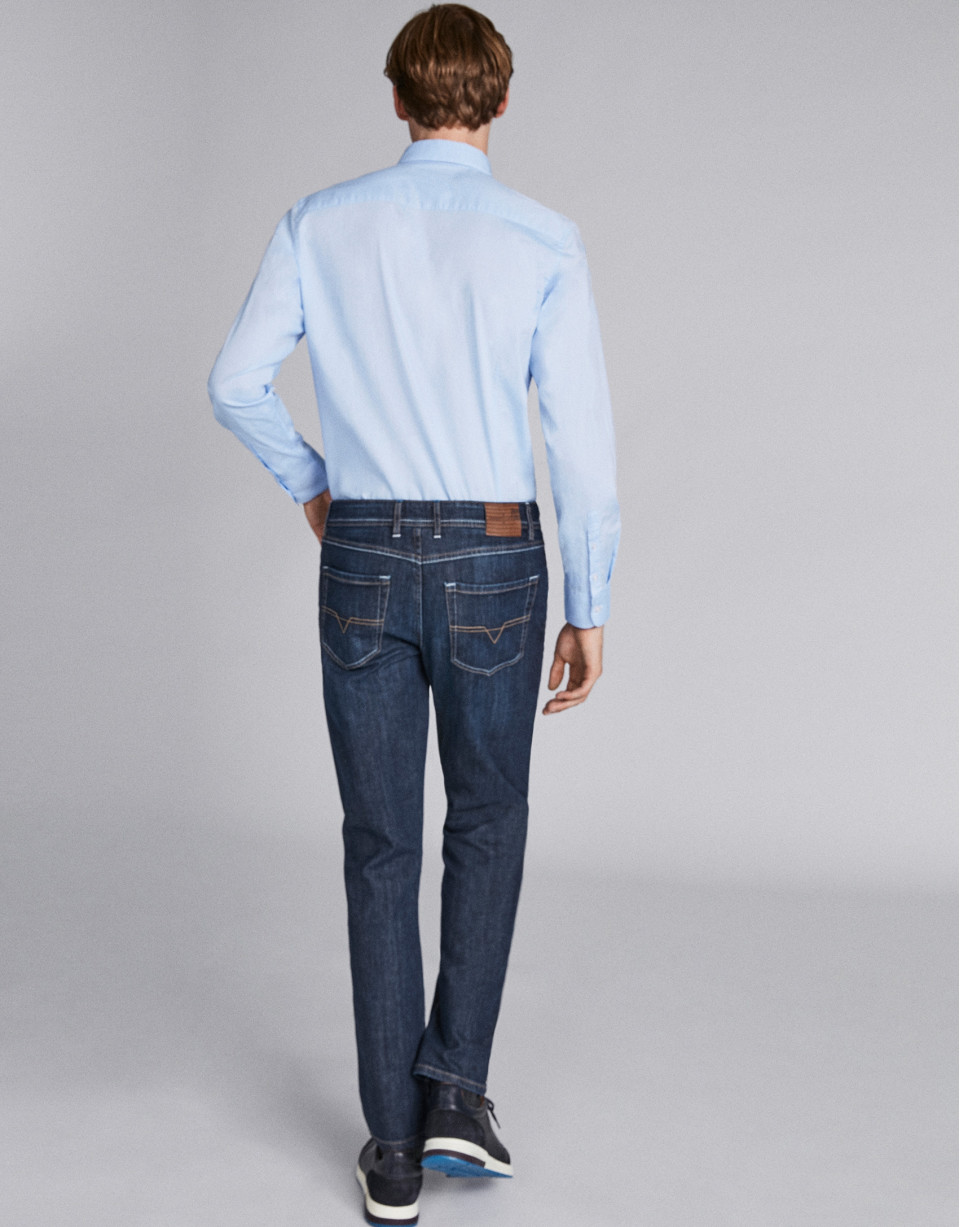 Pantalón vaquero azul lavado stone washed