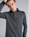 Polo bicolor negro/gris plata