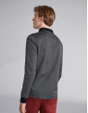 Black/silver gray two-color polo