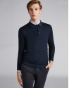 Navy blue wool polo