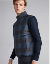 Checked/plain reversible sport vest